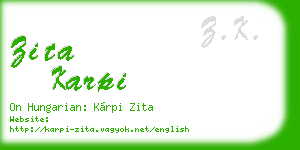 zita karpi business card