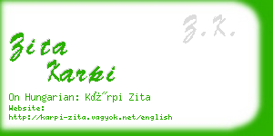 zita karpi business card